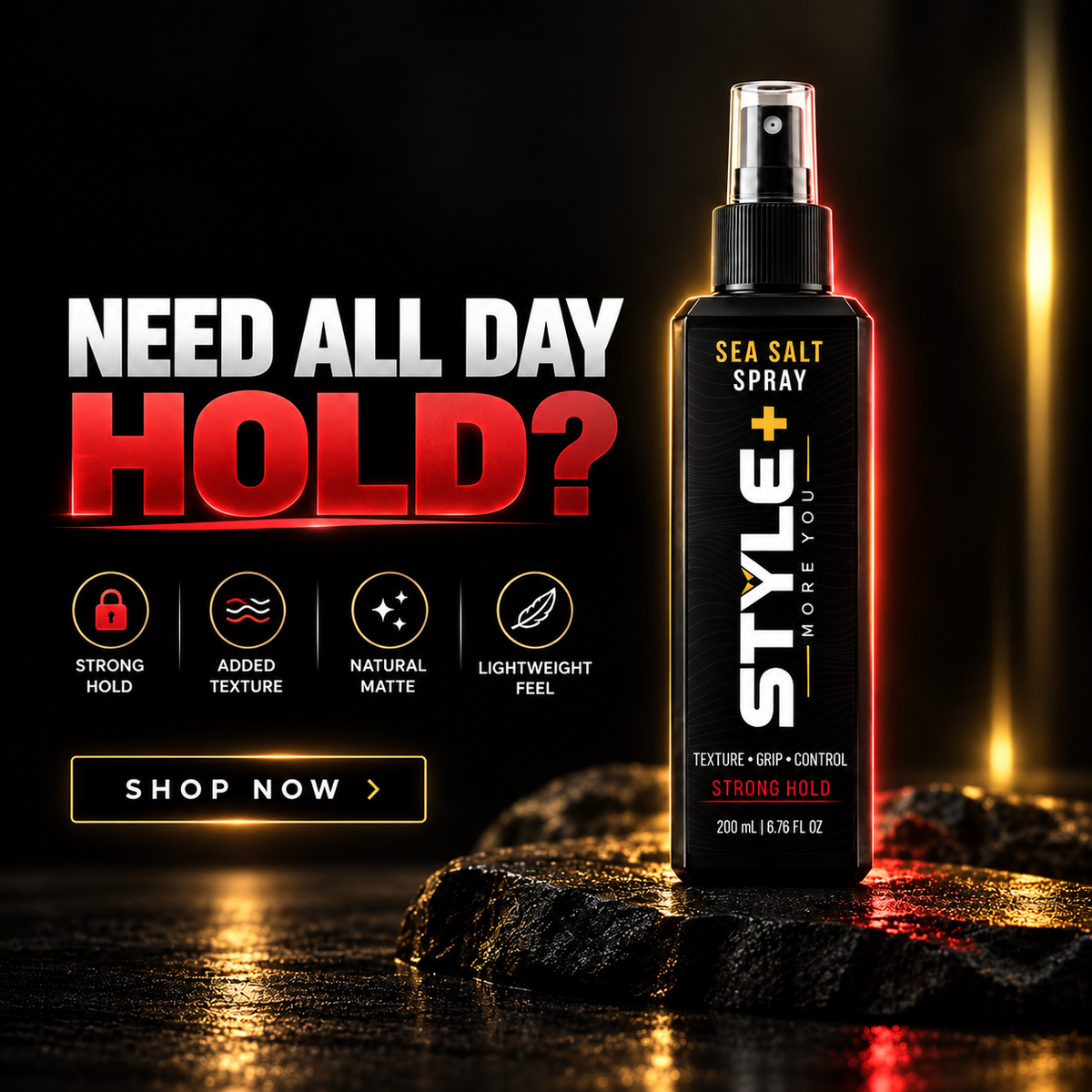 STYLE+ Sea Salt Spray 200ml | Strong Hold
