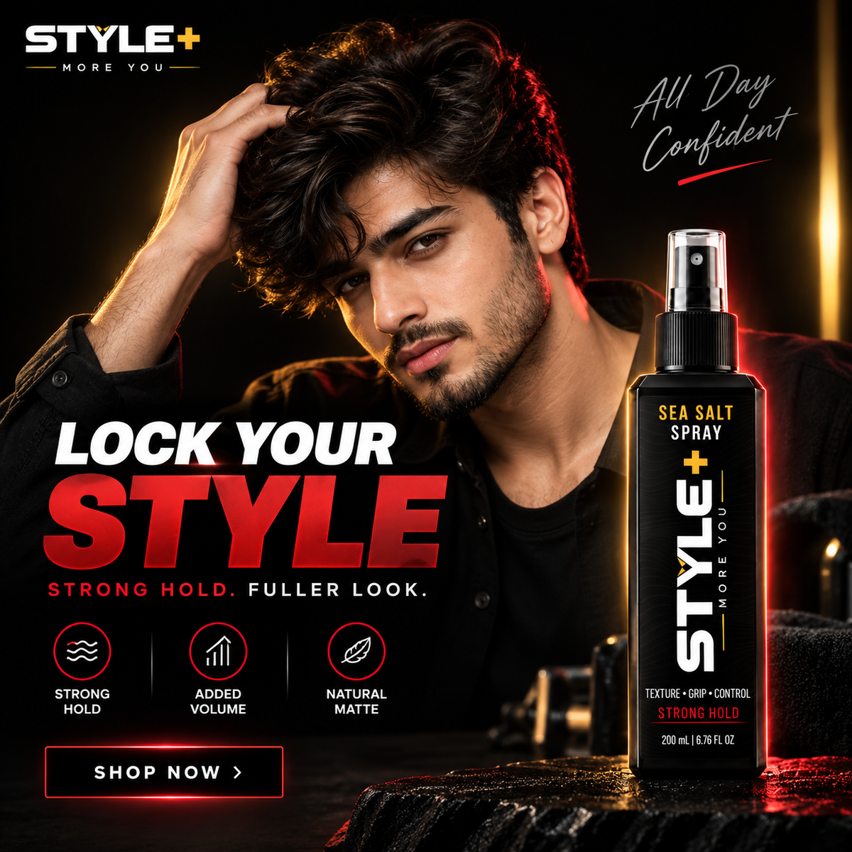 STYLE+ Sea Salt Spray 200ml | Strong Hold
