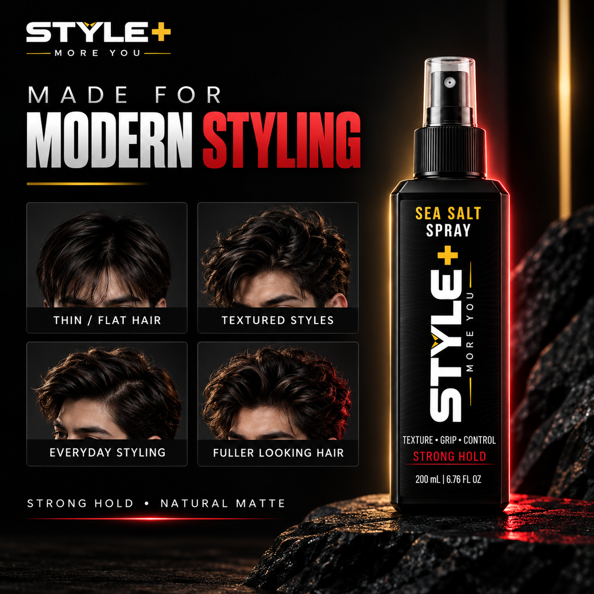 STYLE+ Sea Salt Spray 200ml | Strong Hold