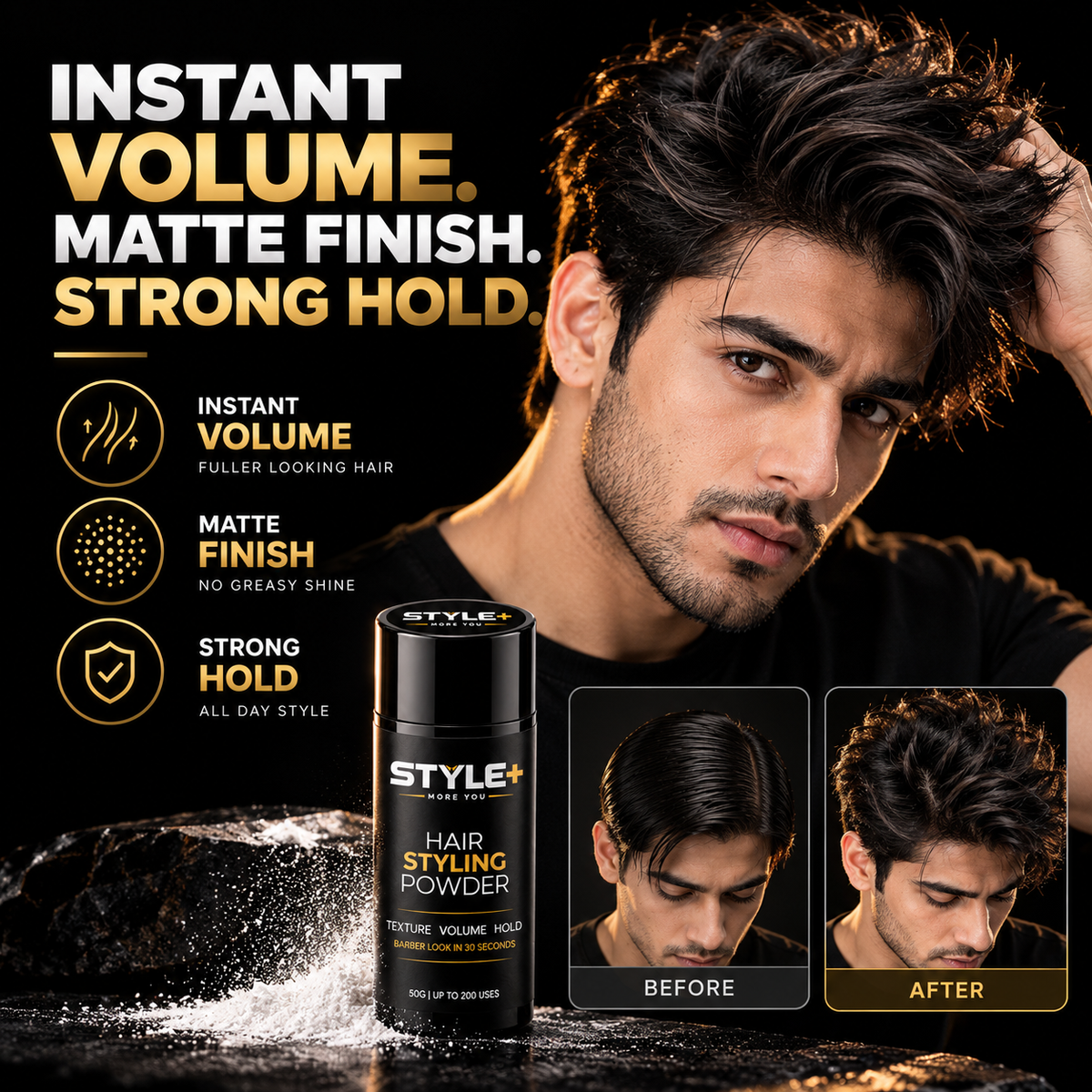 STYLE+ Hair Styling Powder 50g | Volume, Texture & Strong Hold